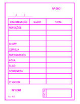 ref. 105 - Comandas para SELF-SERVICE, numeradas
Kit com 50 bls de 100x1 via em papel sulfite 56 grs
