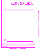 Ref. 119 - Comandas PAGUE NO CAIXA (diversos ramos de atividade). Kits com 50bls 100x1 vias numeradas em papel sulfite 56g