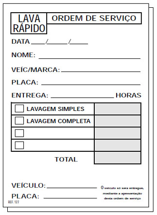 Ref. 141 - Comanda Lava-Rápido personalizavel de acordo com suas necessidades